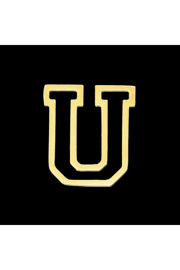 PVD Vacuum Plating 201 Stainless Steel Charms Laser Cut Letter No Hole Letter.U 12x10.5x1mm