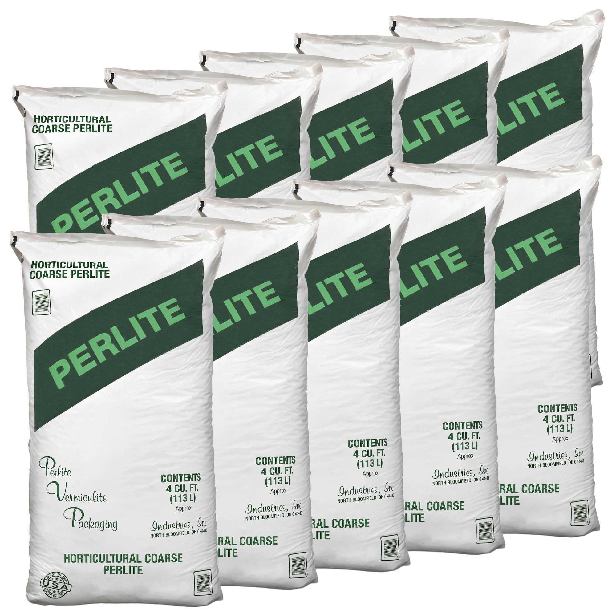 PVP Industries 10 Pack Organic Coarse Perlite Planting Soil Additive, 4 cu ft, White