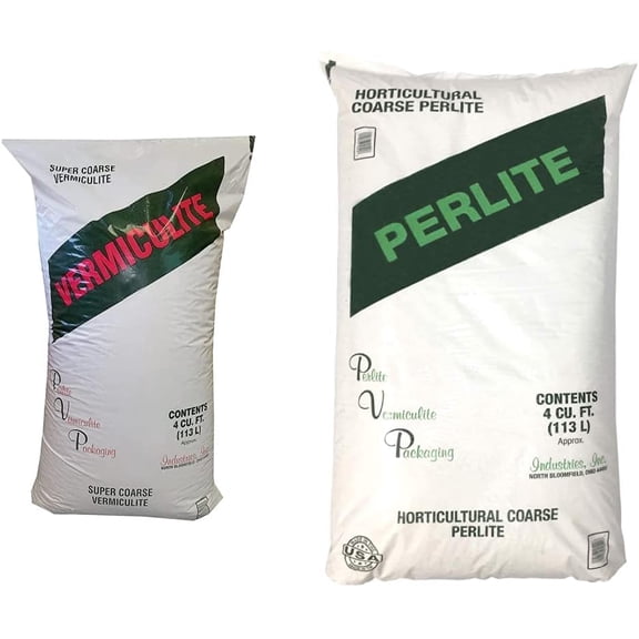 PVP Super Coarse Vermiculite Professional Grade - Excellent Soil Conditioner & PVP Industries PVP105408 120 Quarts  4 Cubic Foot of Organic Perlite Planting Soil Additive Gi, White