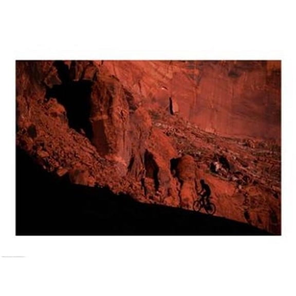 PVT/Superstock SAL1176127 Silhouette of a man mountain biking Utah USA -24 x 18- Poster Print