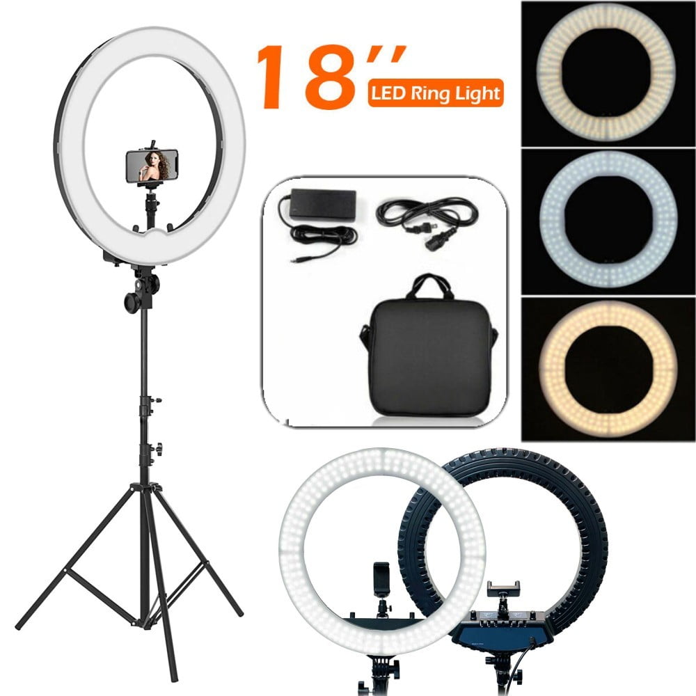PVUEL 18" LED SMD Ring Light Kit w/ Tripod Stand For Cell Phone Camera Selfie Makeup