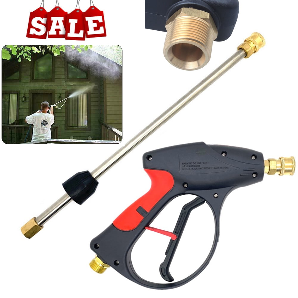 High Pressure Car Washer Gun 4000PSl Car Wash Foam Spray Washing Gun Short Washing Gun Nozzle Aluminium Valve Wash Gun With 5 Colour Nozzle