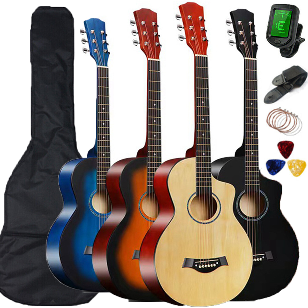 PVUEL 38" Beginner Acoustic Guitar Package, Basic Starter Kit with Gig