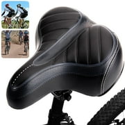 PVUEL Bike Seat Wide Big Bum Soft Saddle Seat Gel Cushion Sporty Soft Pad for Women and Men Black