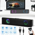 thumbnail image 1 of PVUEL Computer Speakers, Wired USB-Powered, Stereo Sound, Built-in Amplifier, Black, 1 of 8