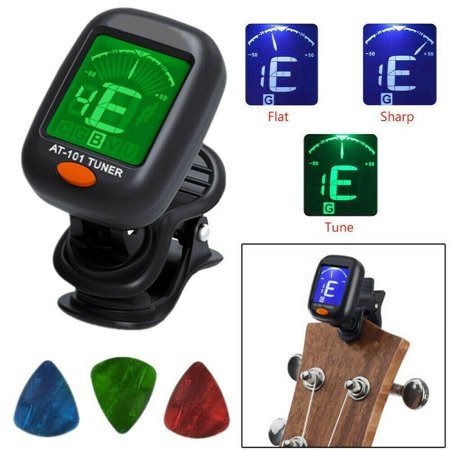 PVUEL Digital Chromatic LCD Clip-On Electric Tuner for Bass Guitar Ukulele Violin