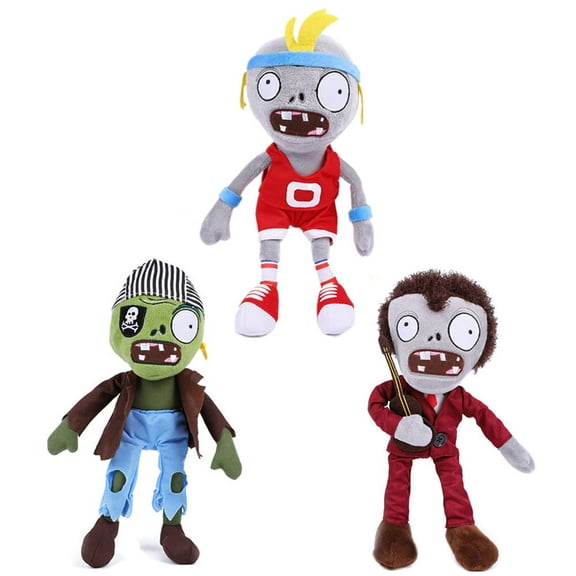 PVZ 1 & 2 3-PC Plush Set - Sport-Themed Zombie Figure Dolls New Release