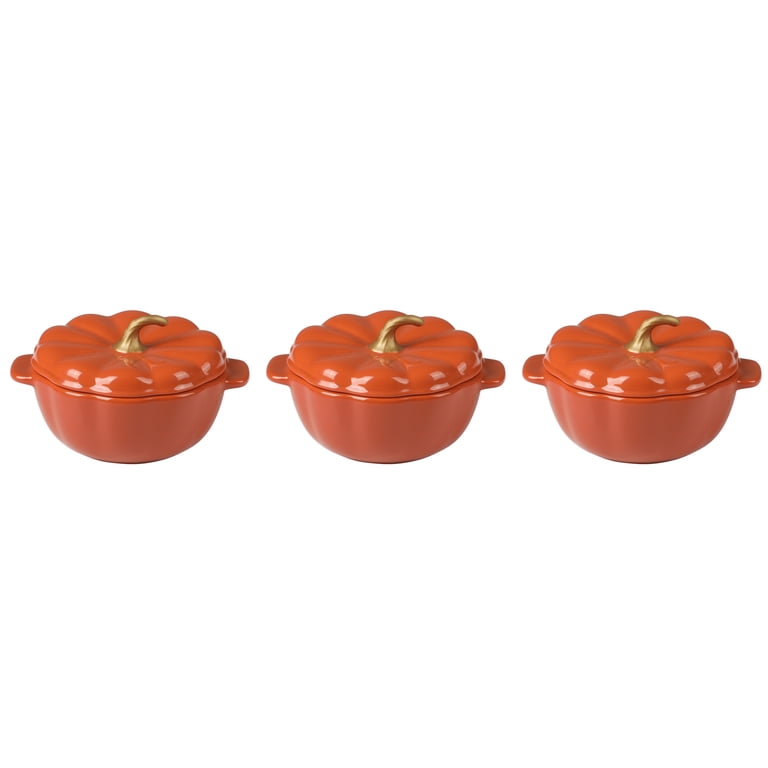 　カップ　深皿　12点セット　COLUMBIA　ULANDER The Pioneer Woman Ceramic Pumpkin Mini Dutch Oven Pot Cocottes