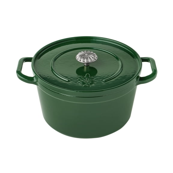 The Pioneer Woman 5-Quart Enamel Cast Iron Dutch Oven with Lid, Dark Green