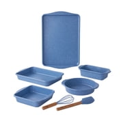 The Pioneer Woman 7-Piece Aluminized Steel Bakeware Set, Nonstick, Blue Speckle