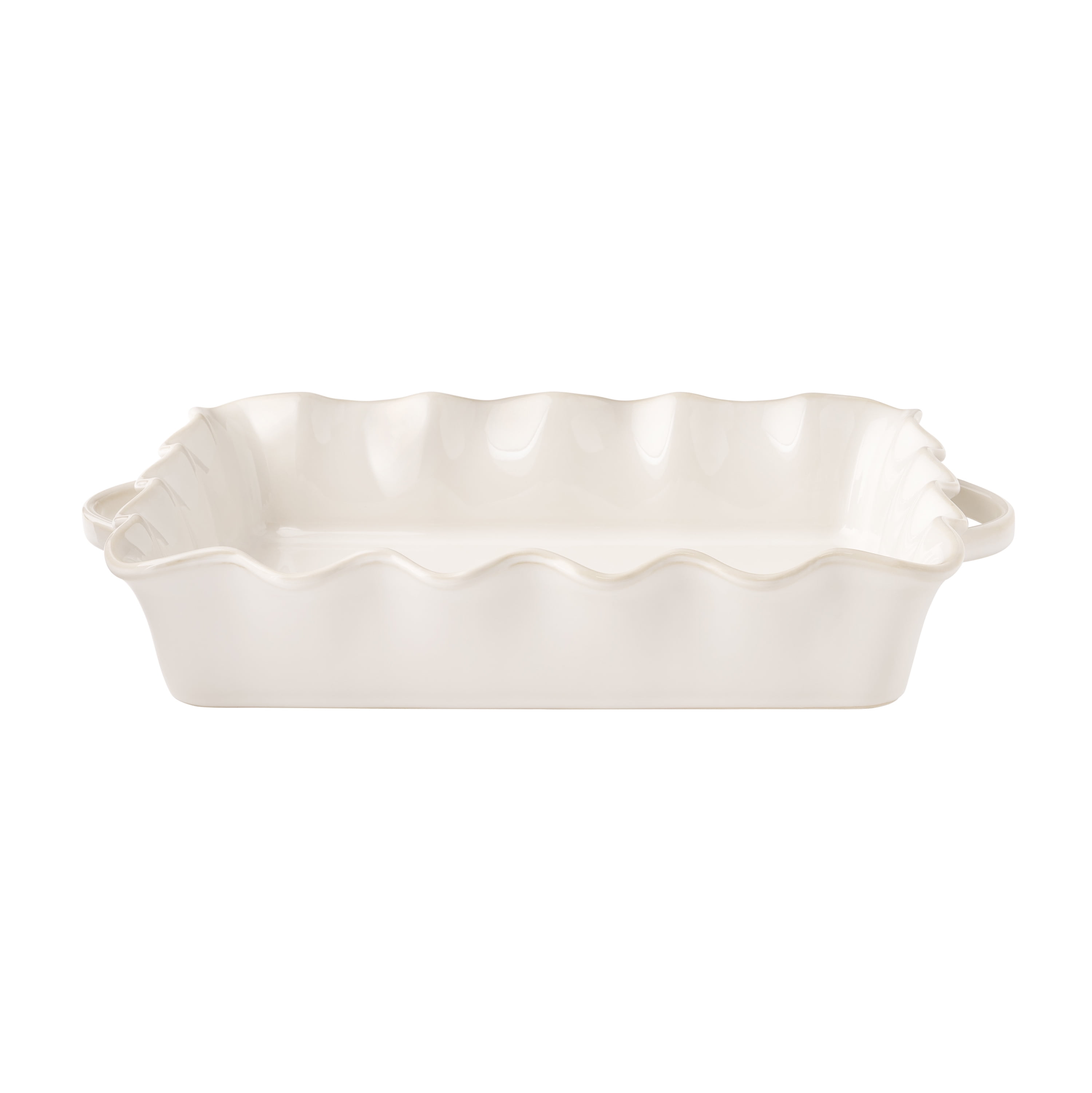 The Pioneer Woman Colette 9"x13" Stoneware Ruffled-Edge Casserole Baking Dish, Linen