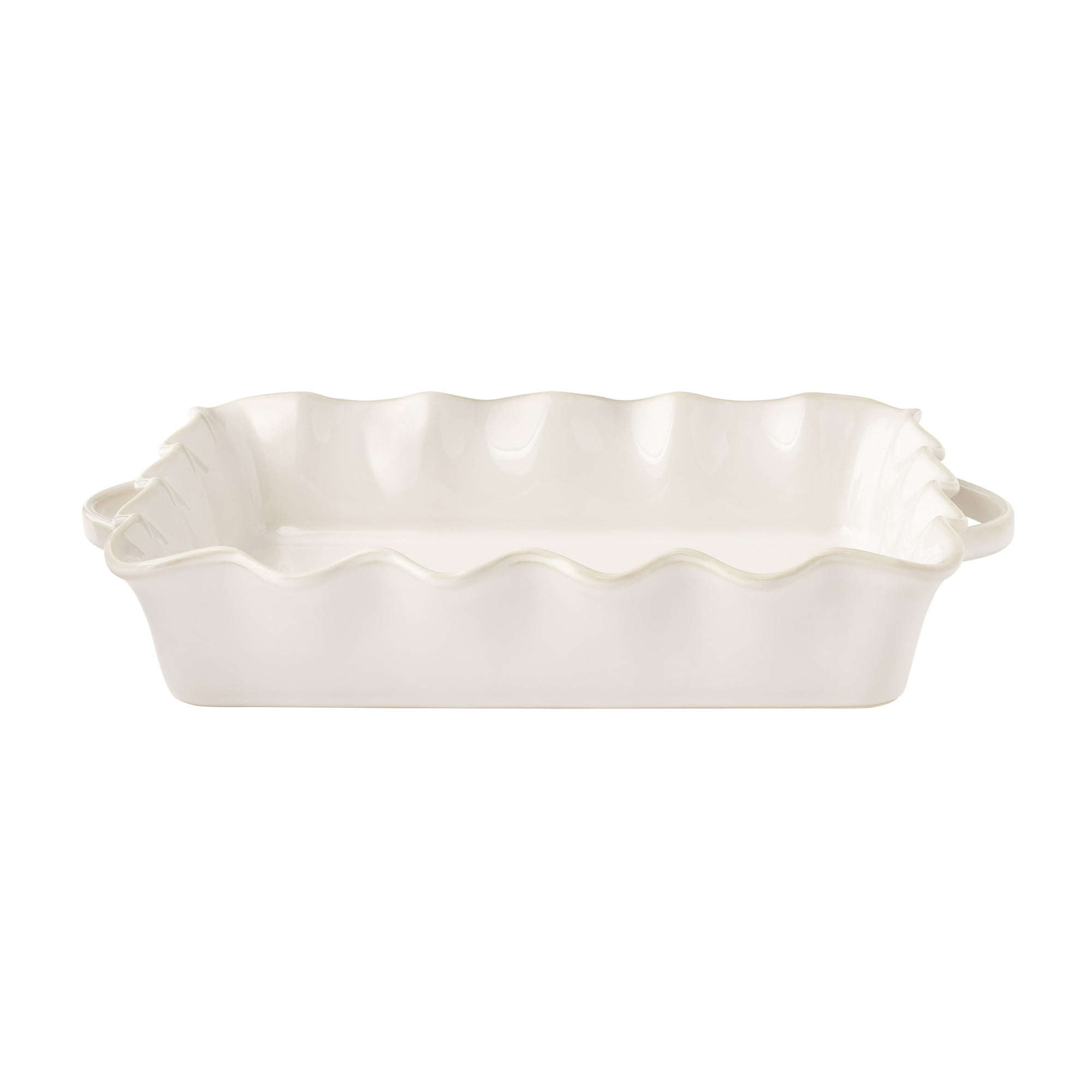 The Pioneer Woman Colette 9"x13" Stoneware Ruffled-Edge Casserole Baking Dish, Linen