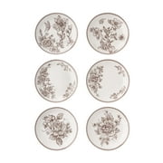 The Pioneer Woman Agatha Stoneware Appetizer Plate, Brown, Set of 6