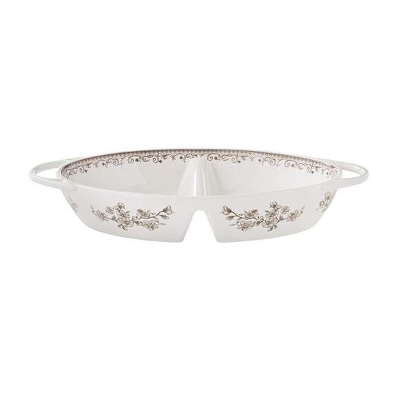 The Pioneer Woman Agatha Stoneware Divided Serving Tray, Brown