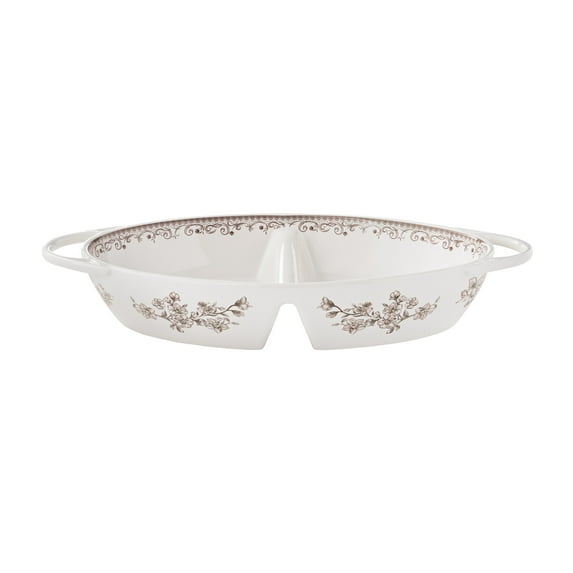 The Pioneer Woman Agatha Stoneware Divided Serving Tray, Brown