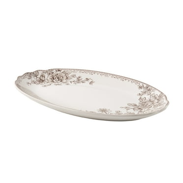 The Pioneer Woman Agatha Stoneware 16-inch Serving Platter, Brown