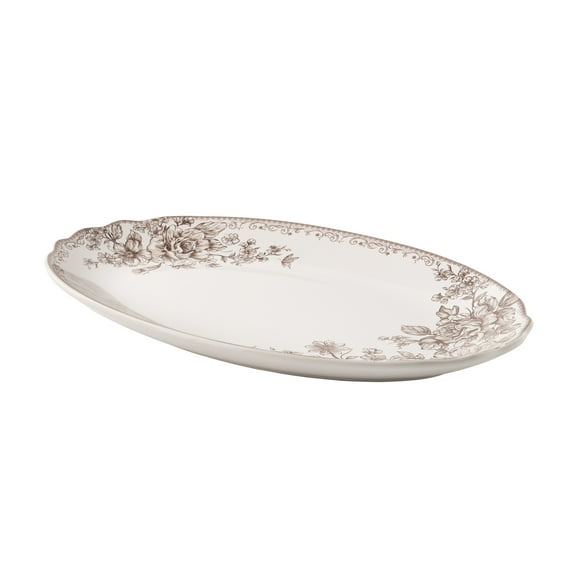 The Pioneer Woman Agatha Stoneware 16-inch Serving Platter, Brown