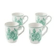 thumbnail image 1 of The Pioneer Woman Agatha 12-Ounce Stoneware Mugs, Green, Set of 4, 1 of 7