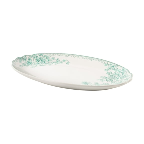 The Pioneer Woman Agatha Stoneware 16-inch Serving Platter, Green