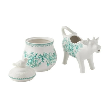 The Pioneer Woman Agatha Stoneware Sugar Bowl & Creamer Set, Green