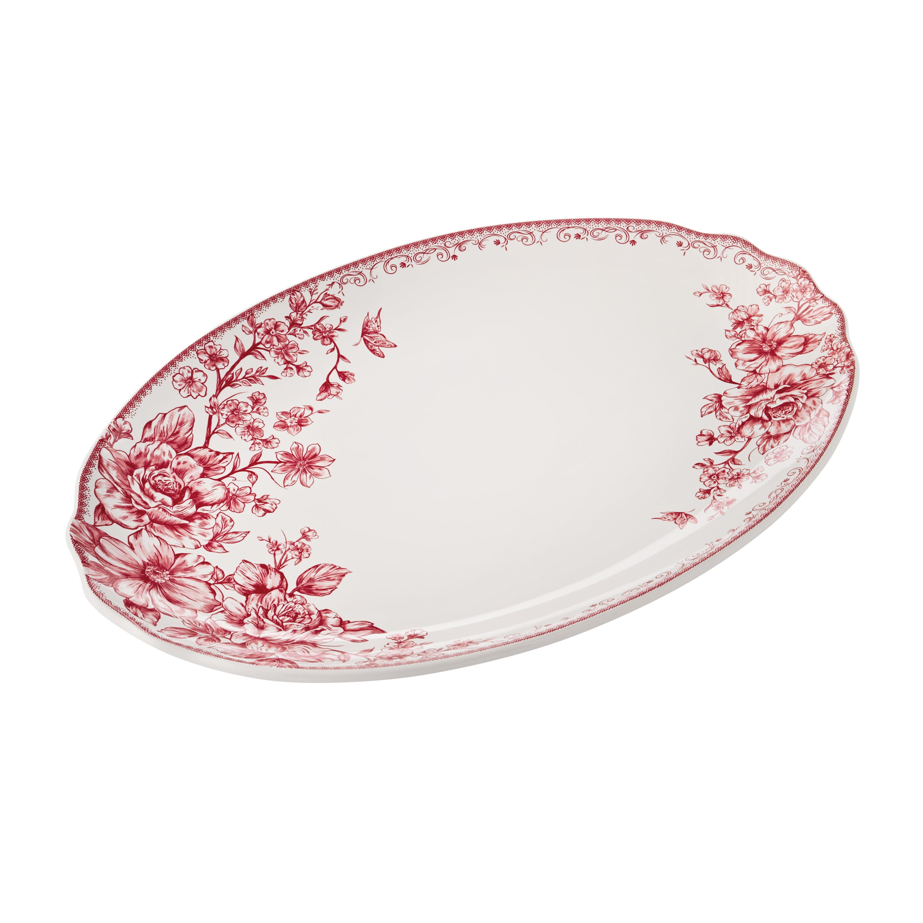 The Pioneer Woman Agatha Stoneware 16-inch Serving Platter, Red