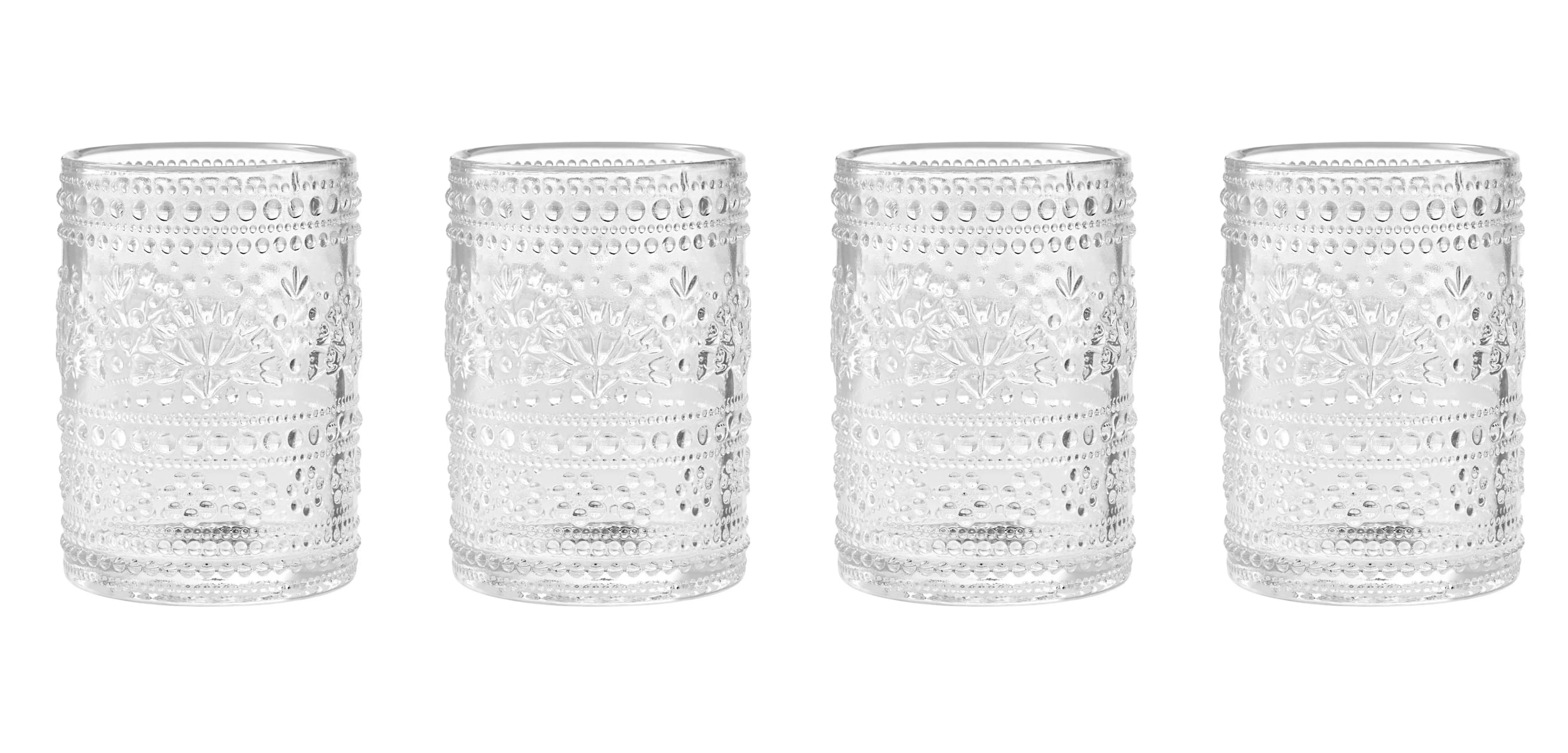 The Pioneer Woman Channing 11-Ounce Glass Tumbler, Clear,4Packes