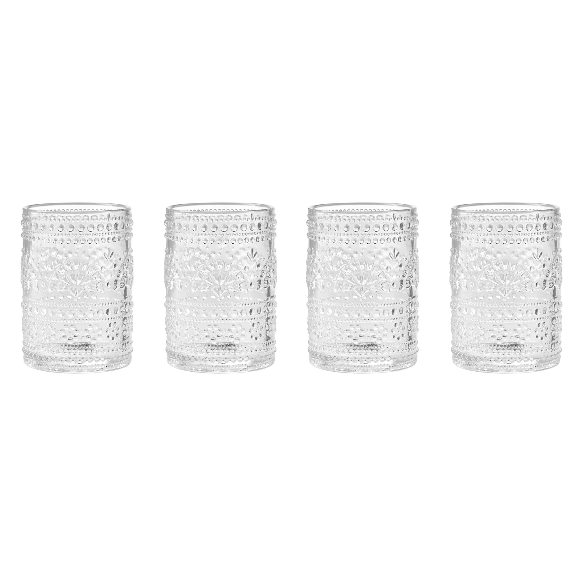 The Pioneer Woman Channing Glass 11Ounce Tumbler, Clear, Set of 4