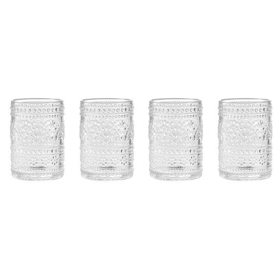 The Pioneer Woman Channing Glass 11Ounce Tumbler, Clear, Set of 4
