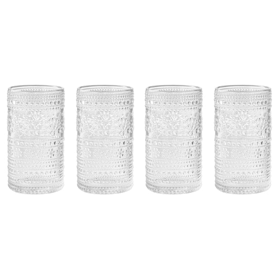 The Pioneer Woman Channing Glass18 Ounce Tumbler, Clear, Set of 4