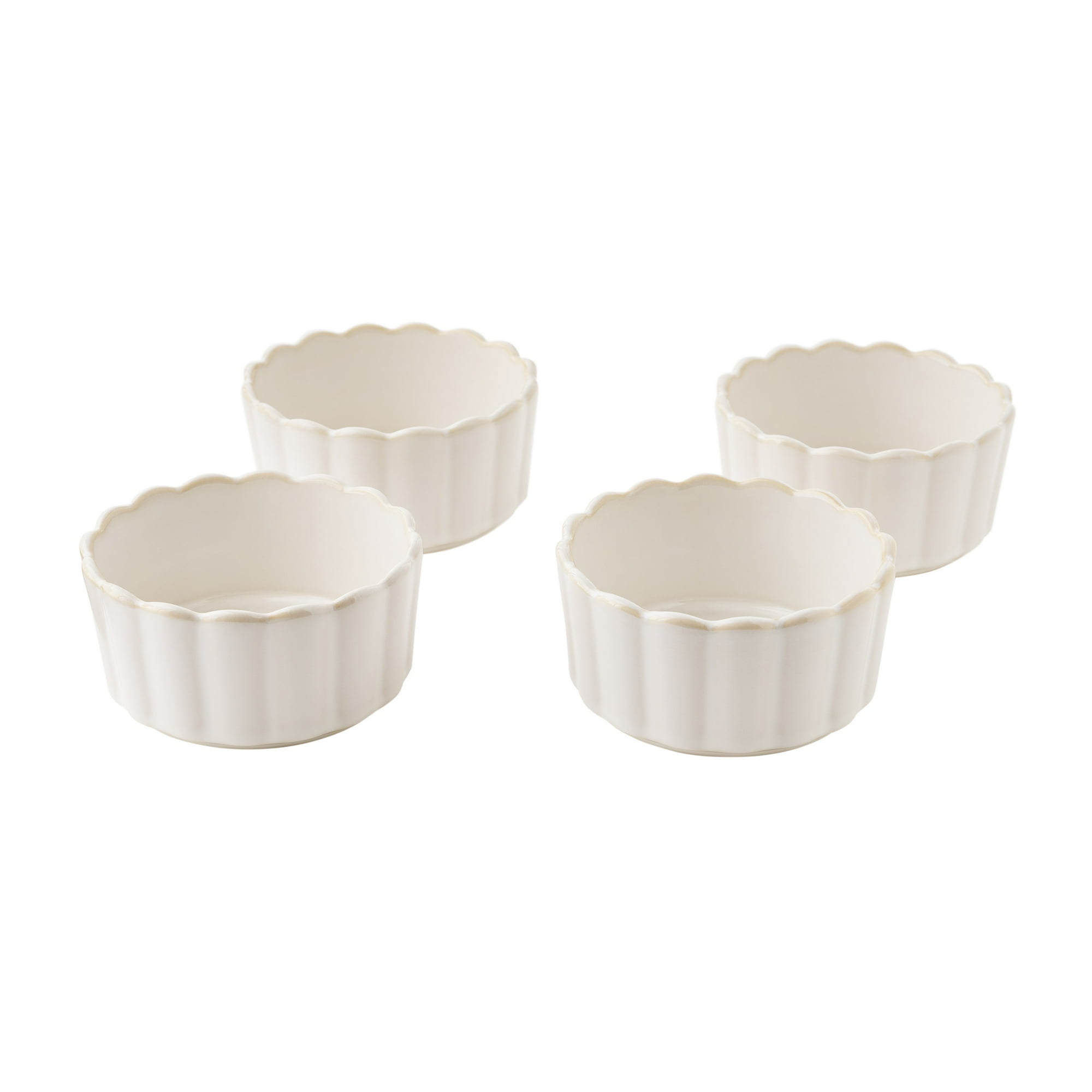 The Pioneer Woman Colette Stoneware Ramekins, Cream, Set of 4