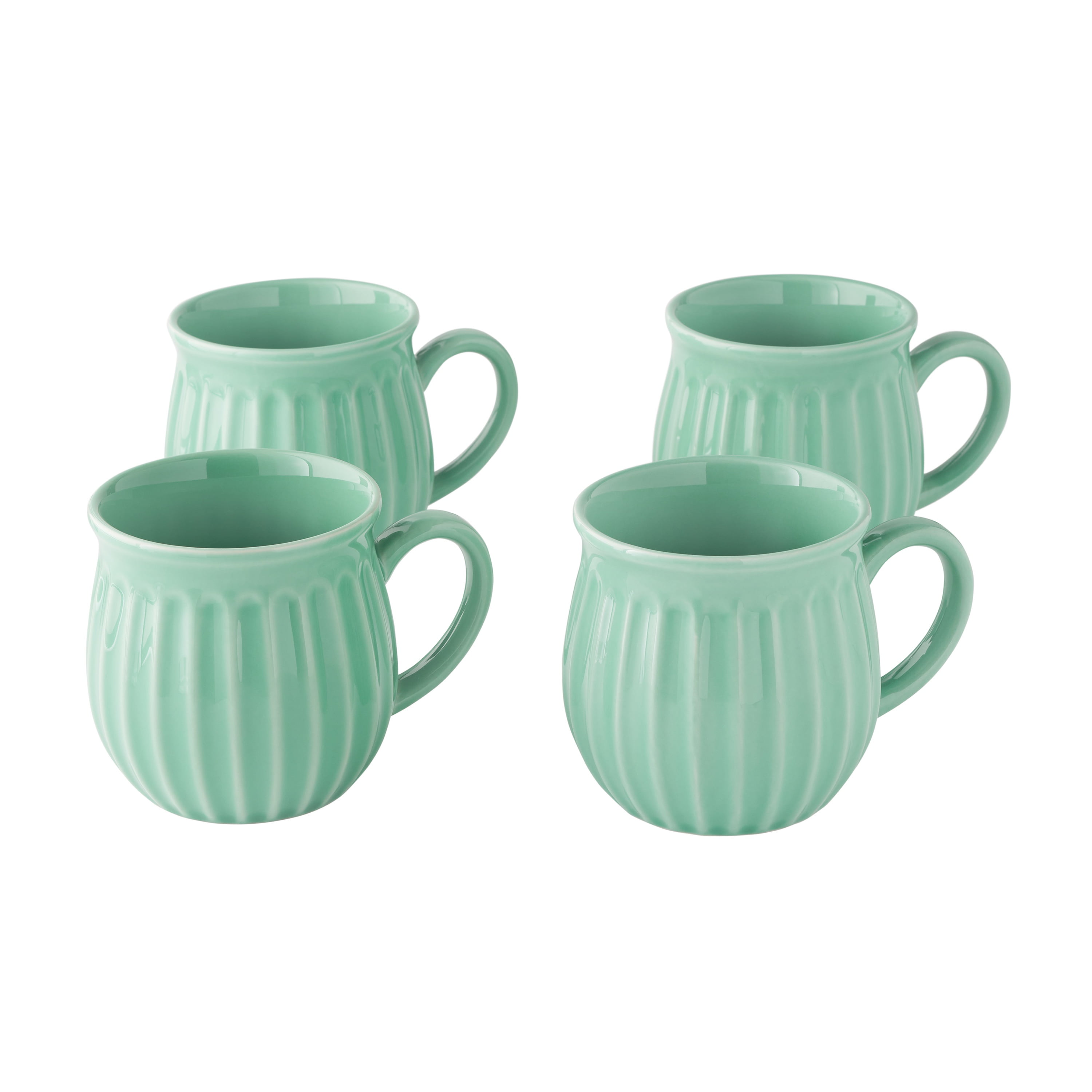 The Pioneer Woman Colette 12-Ounce Stoneware Mugs, Green, Set of 4 - Walmart.com