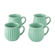 The Pioneer Woman Colette 12-Ounce Stoneware Mugs, Green, Set of 4