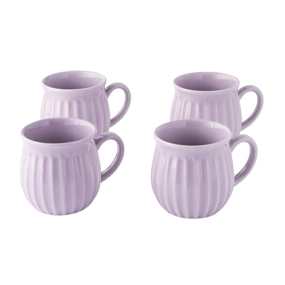 The Pioneer Woman Colette 12-Ounce Stoneware Mugs, Purple, Set of 4