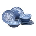 thumbnail interactive-video image 1 of The Pioneer Woman 12-Piece Daisy Bamboo Melamine Dinnerware Set, Blue, 1 of 22