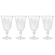 The Pioneer Woman Daisy Glass 14-Ounce Goblet, Clear, Set of 4
