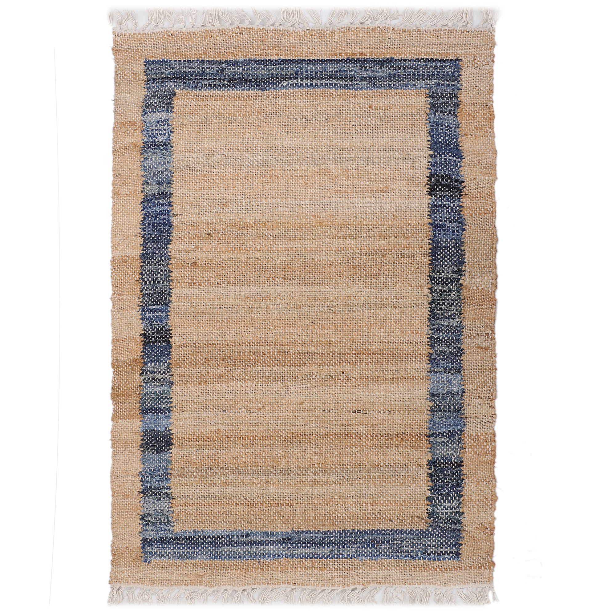 The Pioneer Woman Denim Jute Accent Rug – Natural & Blue Border | 30" x 46"
