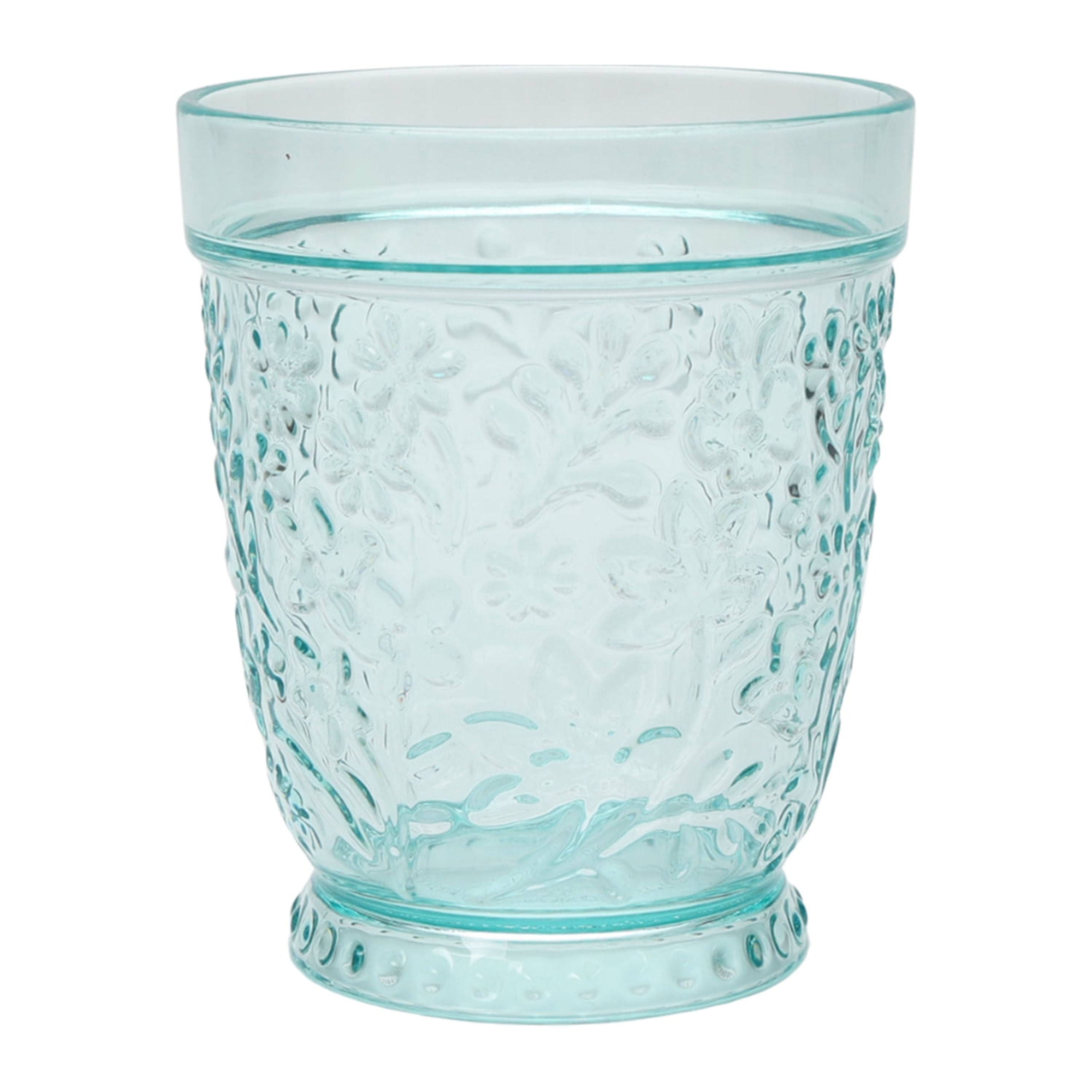 The Pioneer Woman 16-Ounce Embossed Tritan Plastic Ditsy Tumbler, Teal
