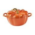 thumbnail image 1 of The Pioneer Woman 3.5-Quart Pumpkin Enameled Cast Iron Dutch Oven, Orange, 1 of 19