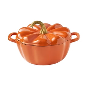The Pioneer Woman 3.5-Quart Pumpkin Enameled Cast Iron Dutch Oven, Orange