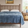 The Pioneer Woman Eloise Floral Velvet Quilt, Full/Queen, Blue Dust