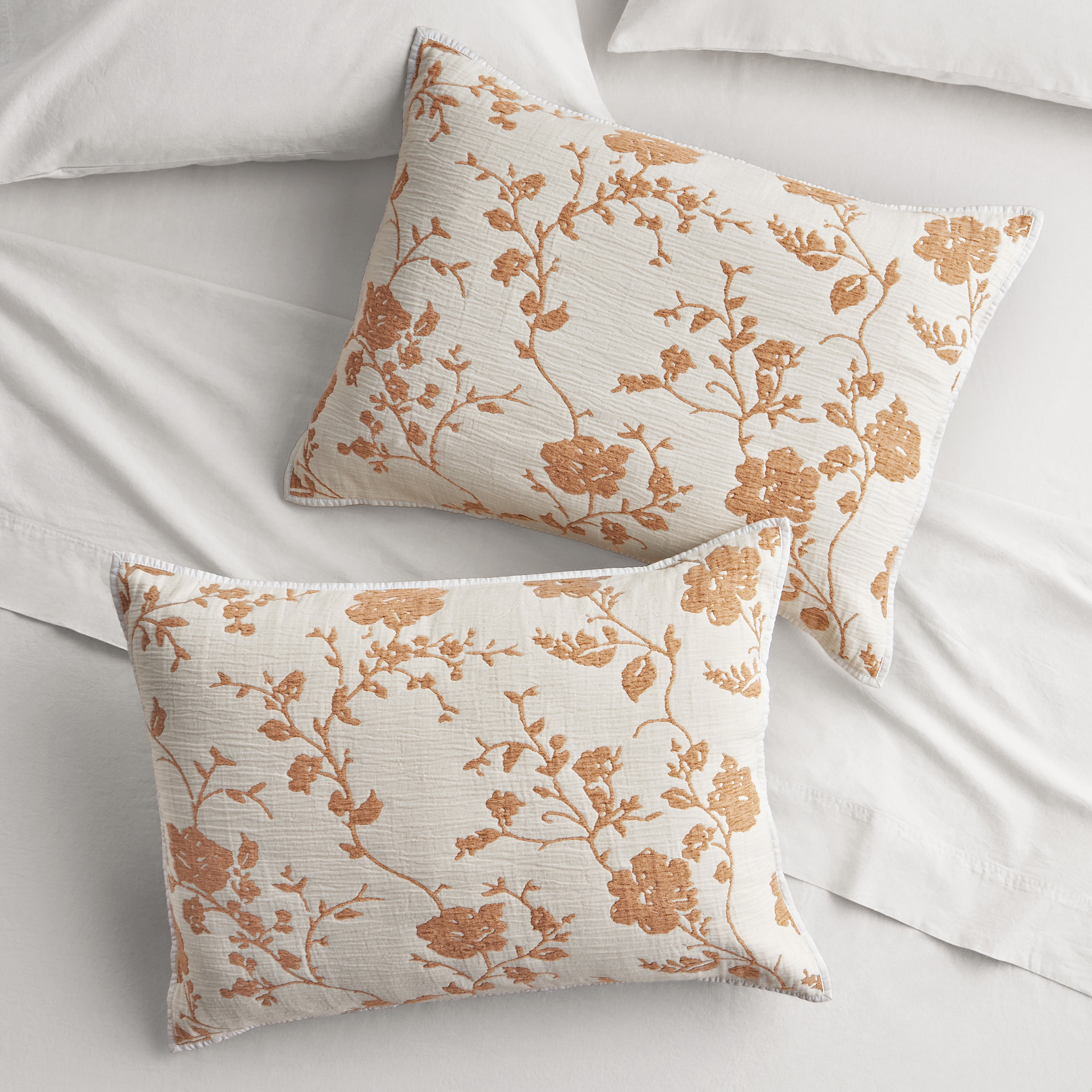 The Pioneer Woman Agatha Floral Gauze Pillow Shams, King, Amber Yellow, 2 Pack