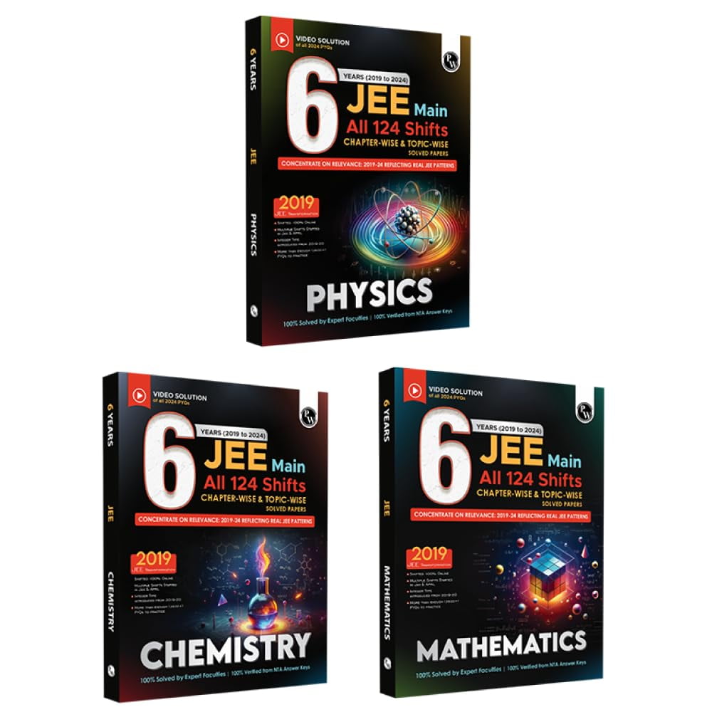 PW JEE Main 6 Years (20192024) Physics, Chemistry, Mathematics Set of