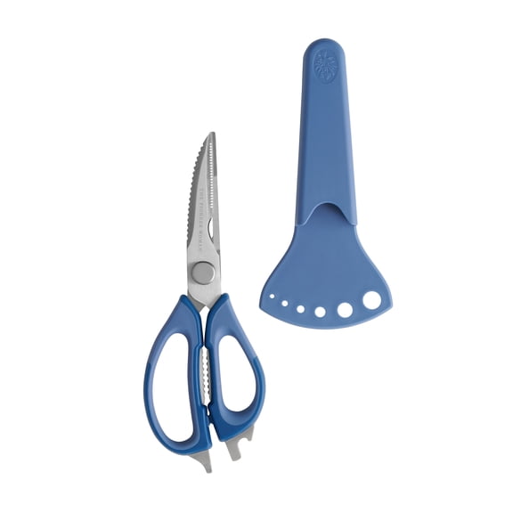 The Pioneer Woman 8-in-1 Stainless Steel Serrated Chef Kitchen Shears, Blue