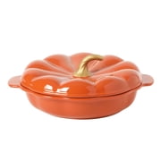 The Pioneer Woman 10-Inch Orange Stoneware Pumpkin Pie Dish with Lid