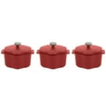 thumbnail image 1 of The Pioneer Woman Stoneware 2 Cup Snowflake Cocotte with Lid, Red, Set of 3, 1 of 8
