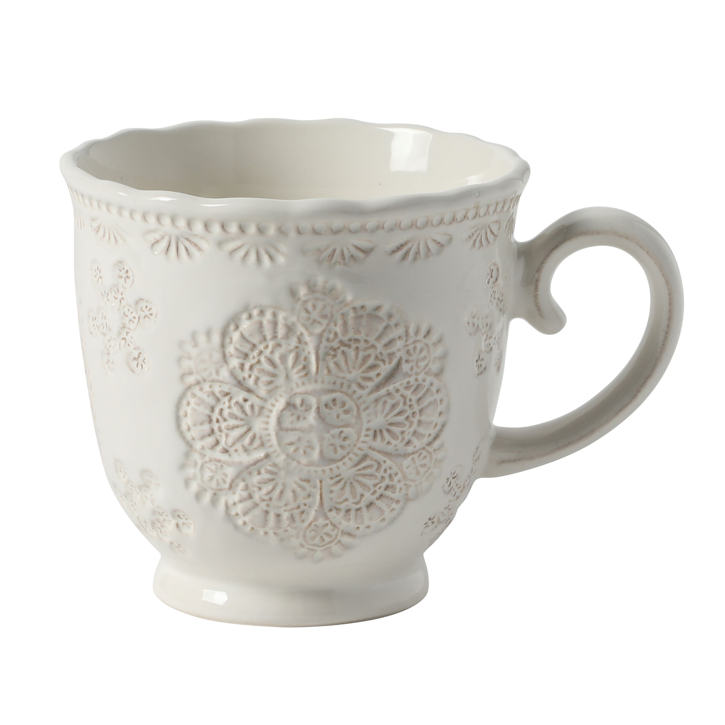The Pioneer Woman Vintage Lace Mug, White - Walmart.com
