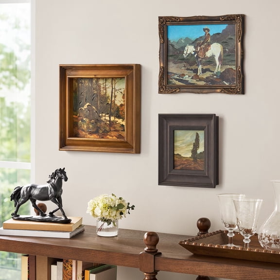 The Pioneer Woman Western Landscape Wall Art Set: Rustic Cowboy Nature Canvas Prints, Vintage Ranch Decor