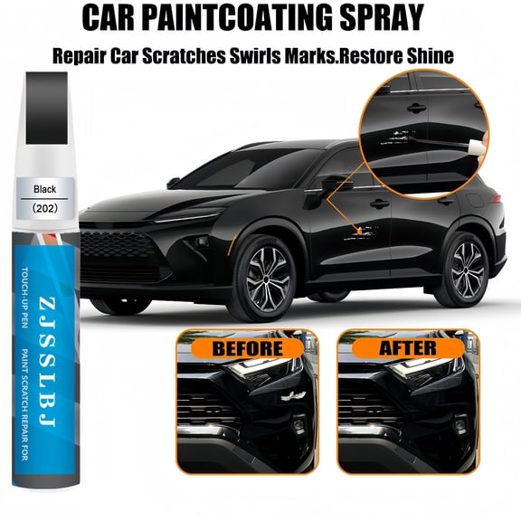 Car Touch Up Paint(Black(202)) for Toyota, Car Paint Scratch Repair Kit, Quick & Easy Solution to Repair, 2 in 1 Scratch Remover Pen with Color-Matched