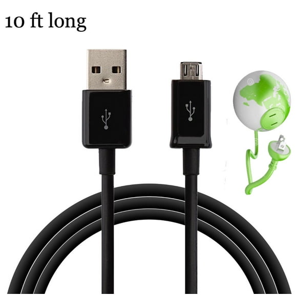 PWA C 10ft Long Replacement USB Cable for Power A Brand Switch & Xbox One X S Wireless & Wired Controller