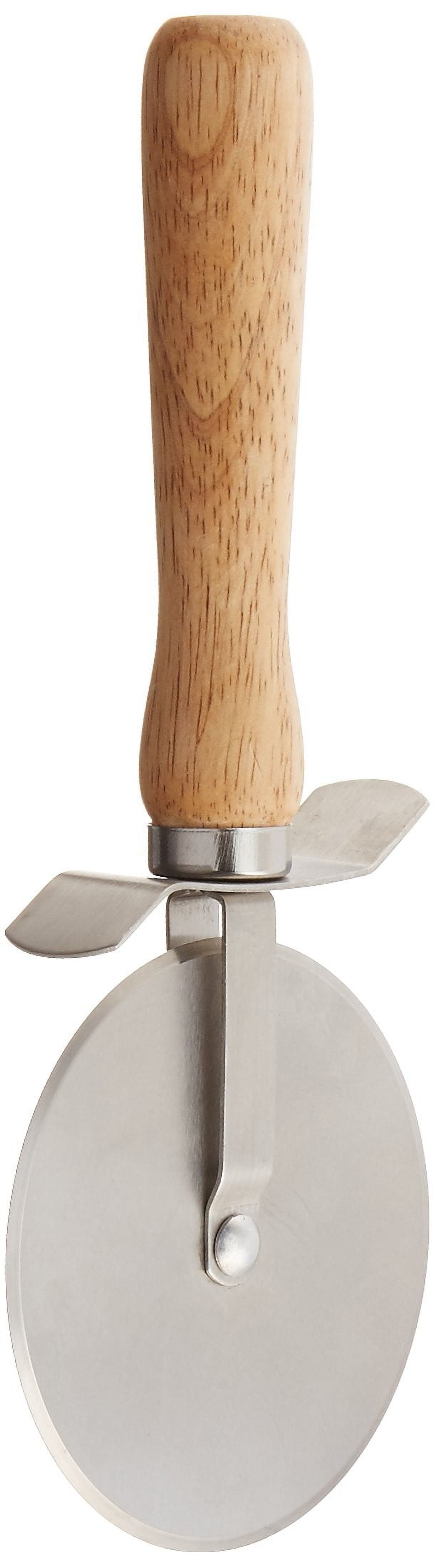 Stainless Steel Pizza Cutter with Wooden Handle, 4-Inch Blade